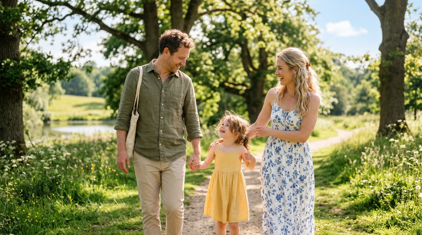 Familie zusammen nach Therapie